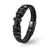 schwarzes lederarmband herren mit kreuz uniqal